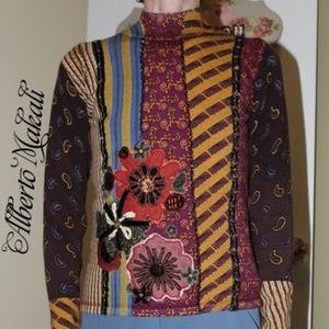 AlbertoMakali Heavily Embellished Designer Sweater